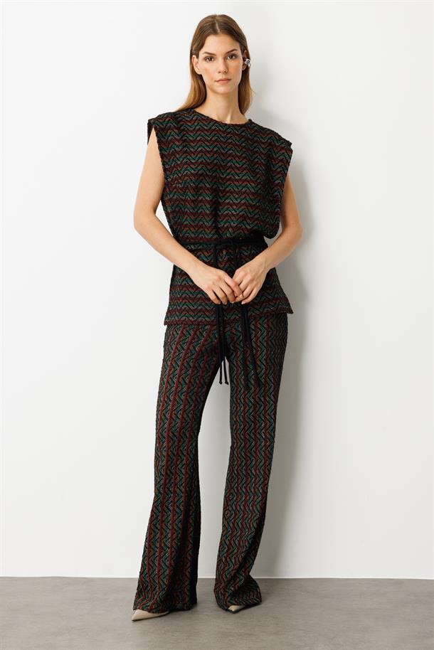 Bağlama Detaylı Örme Yelek-HAKİ