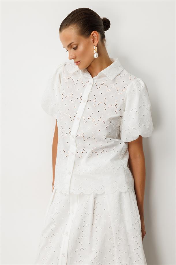 Balon Kol Pamuklu Fisto Gömlek-KEMIK