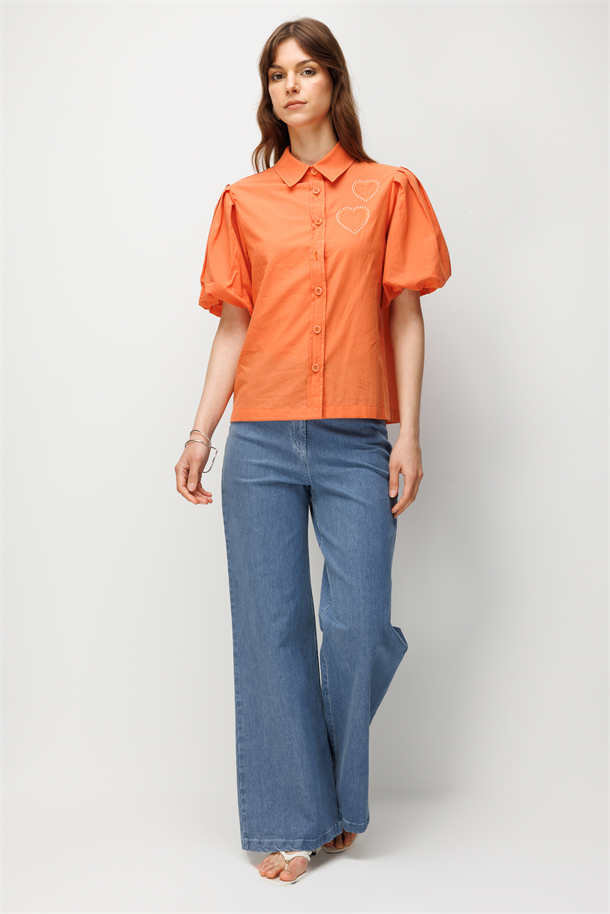 Balon Kol Pamuklu Gömlek-SOMON