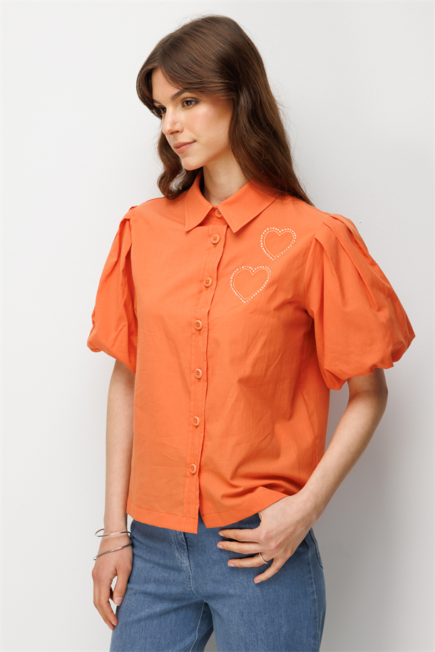 Balon Kol Pamuklu Gömlek-SOMON