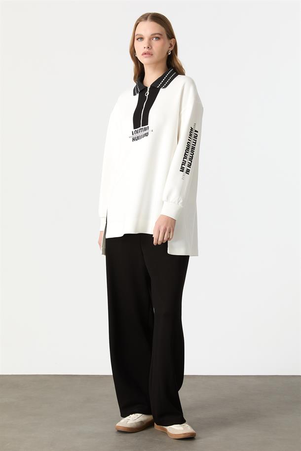 Baskı Detaylı Modal Tunik-KEMIK