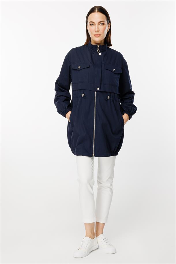 Beli Ayarlanabilir Düğme ve Fermuar Detaylı Kap-LACI