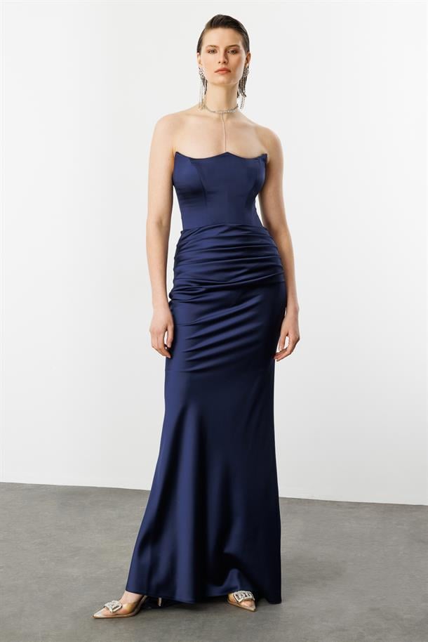 Beli Drapeli Abiye Elbise-LACI