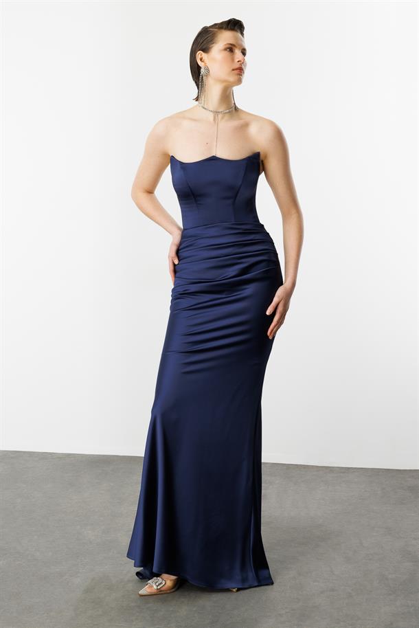 Beli Drapeli Abiye Elbise-LACI