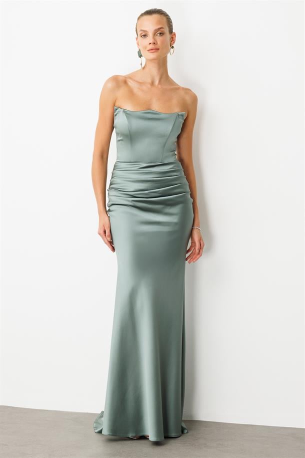 Beli Drapeli Abiye Elbise-MINT