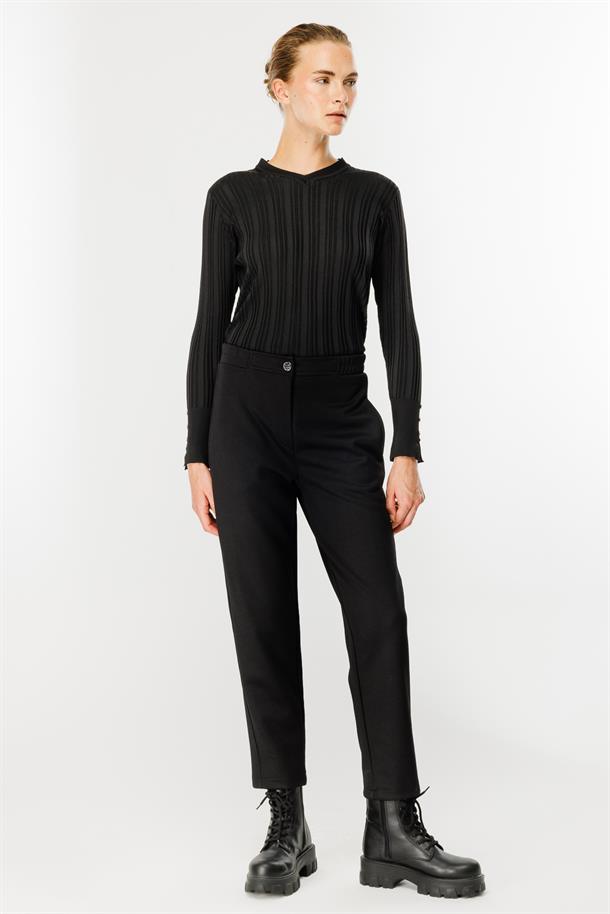 Beli Lastik Detaylı Spor Pantolon-SİYAH