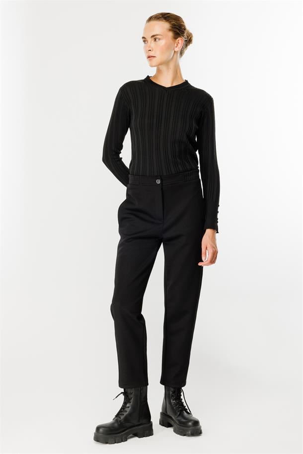 Beli Lastik Detaylı Spor Pantolon-SİYAH