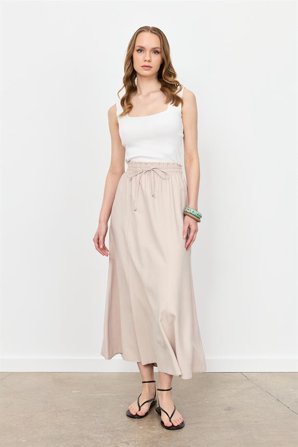 Beli Lastik Modal Uzun Etek-TAŞ