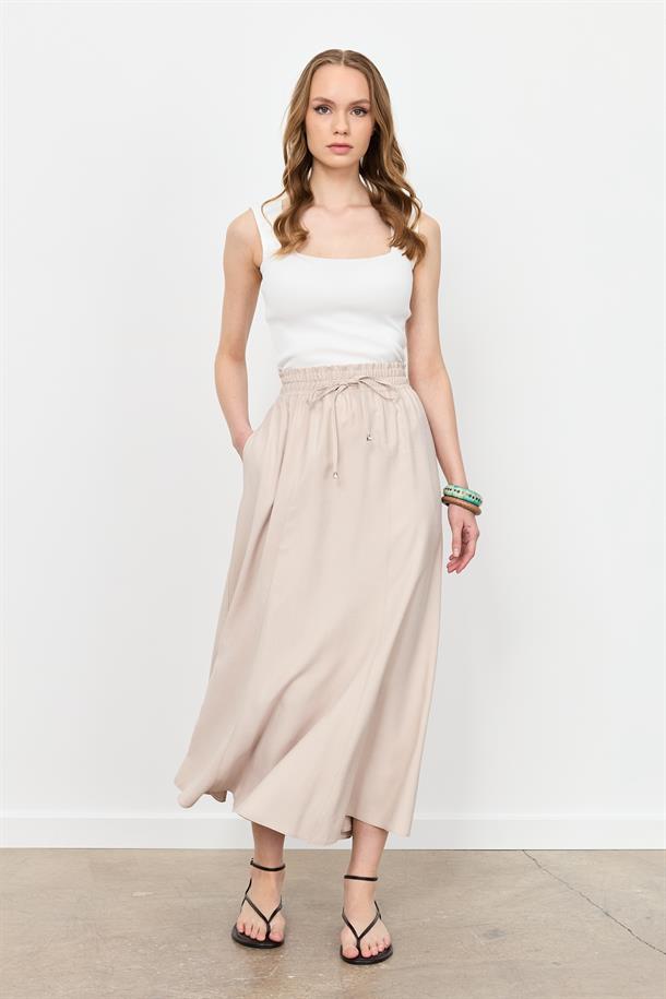 Beli Lastik Modal Uzun Etek-TAŞ