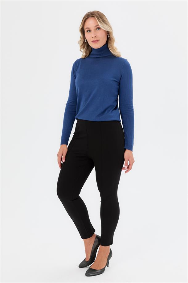 Beli Lastikli Büyük Beden Pantolon-SİYAH