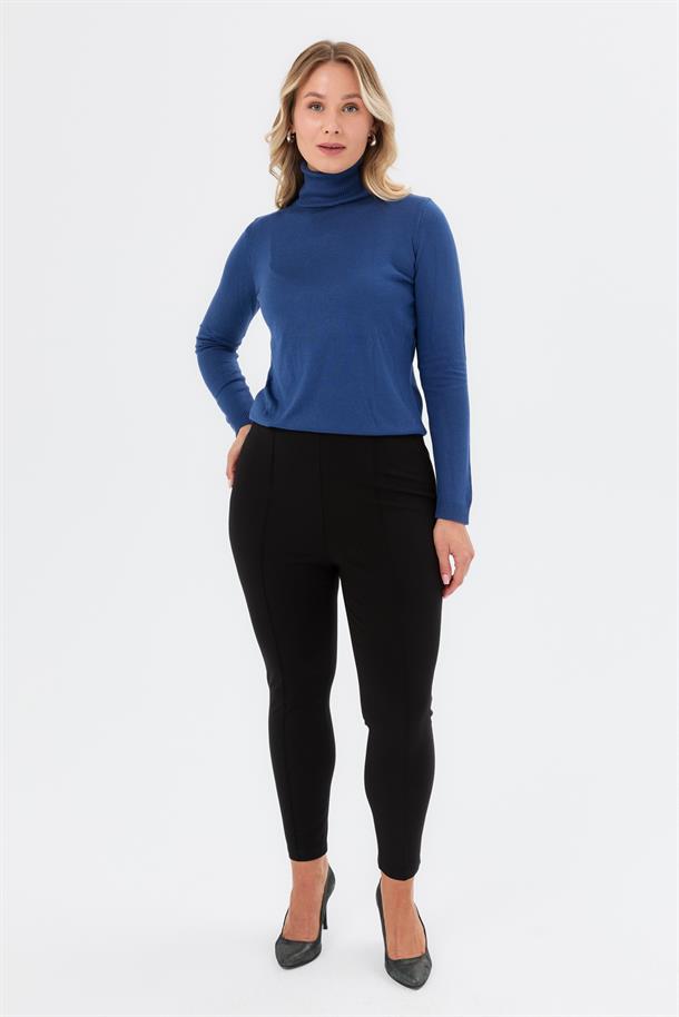 Beli Lastikli Büyük Beden Pantolon-SİYAH