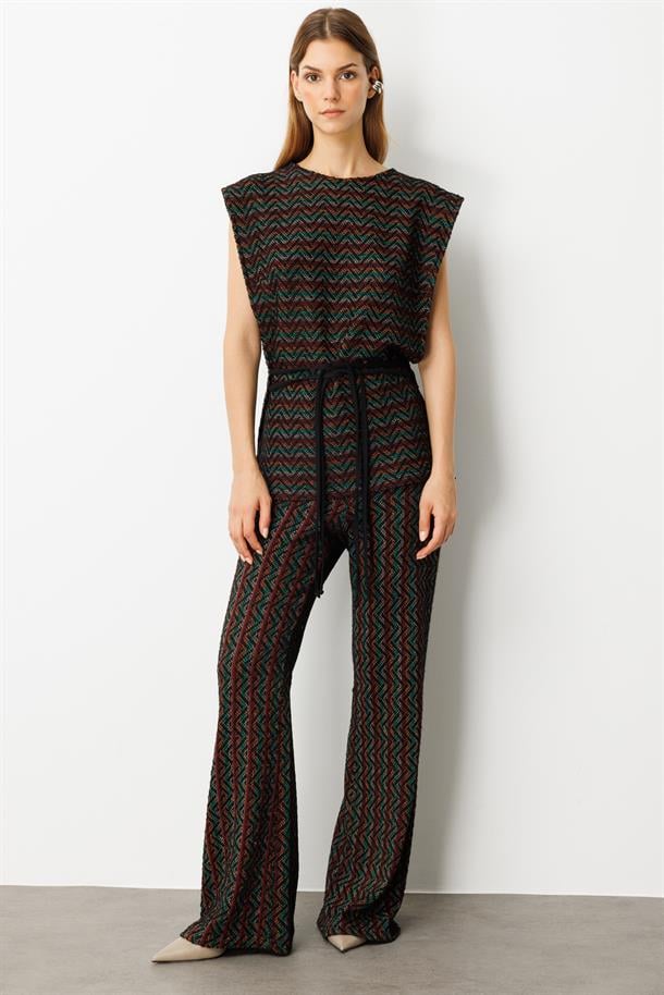 Beli Lastikli Örme Pantolon-HAKİ