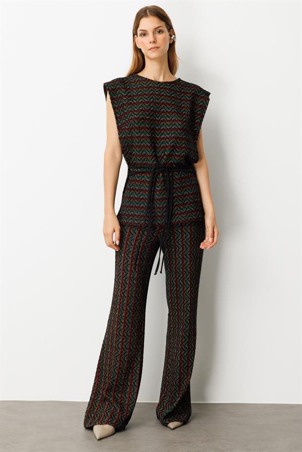 Beli Lastikli Örme Pantolon-HAKİ