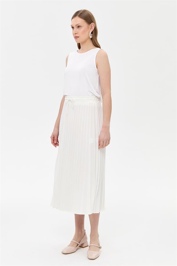 Beli Lastikli Piliseli Etek-KEMIK