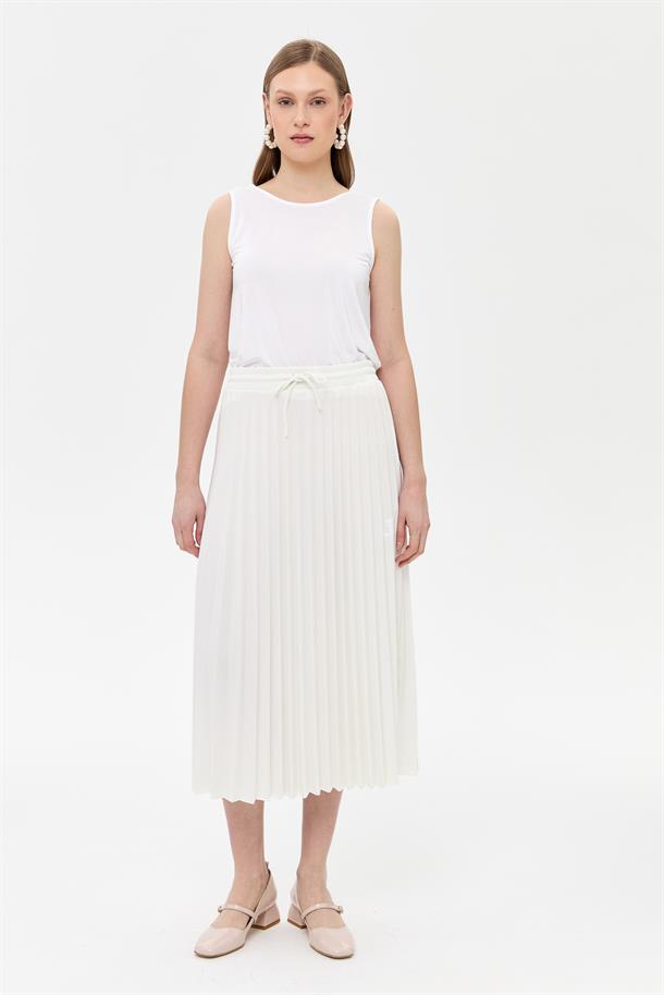 Beli Lastikli Piliseli Etek-KEMIK