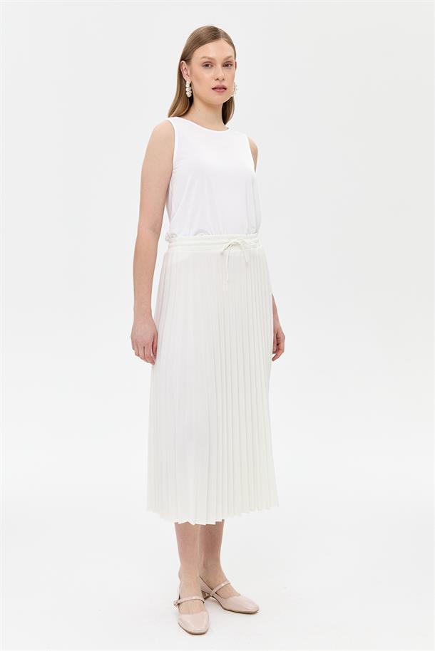 Beli Lastikli Piliseli Etek-KEMIK