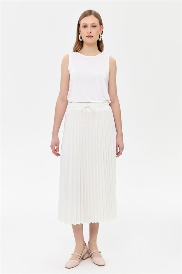 Beli Lastikli Piliseli Etek-KEMIK