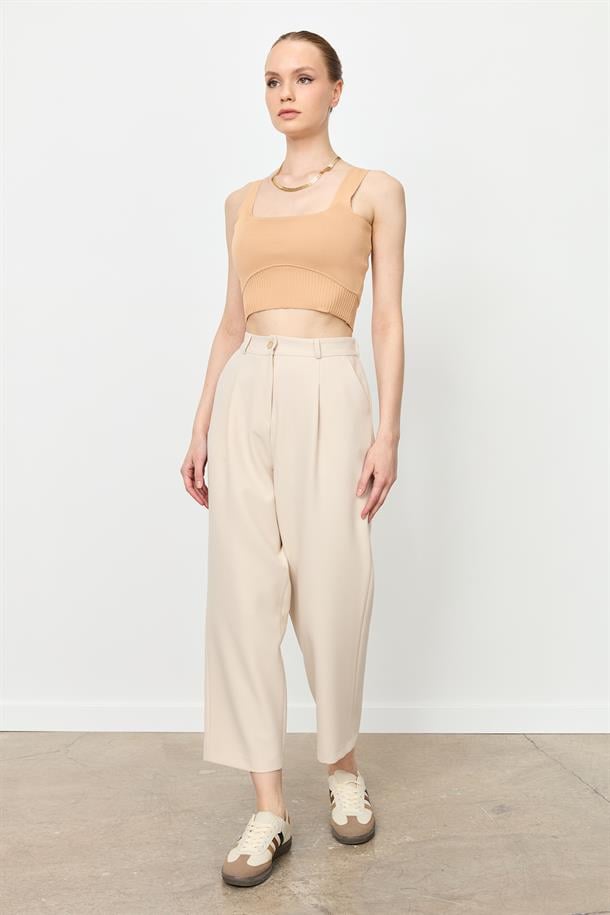 Beli Lastikli Relax Pantolon-TAŞ