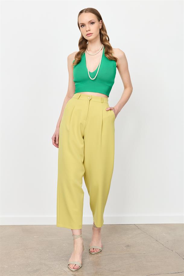 Beli Lastikli Relax Pantolon-Y.YEŞİLİ