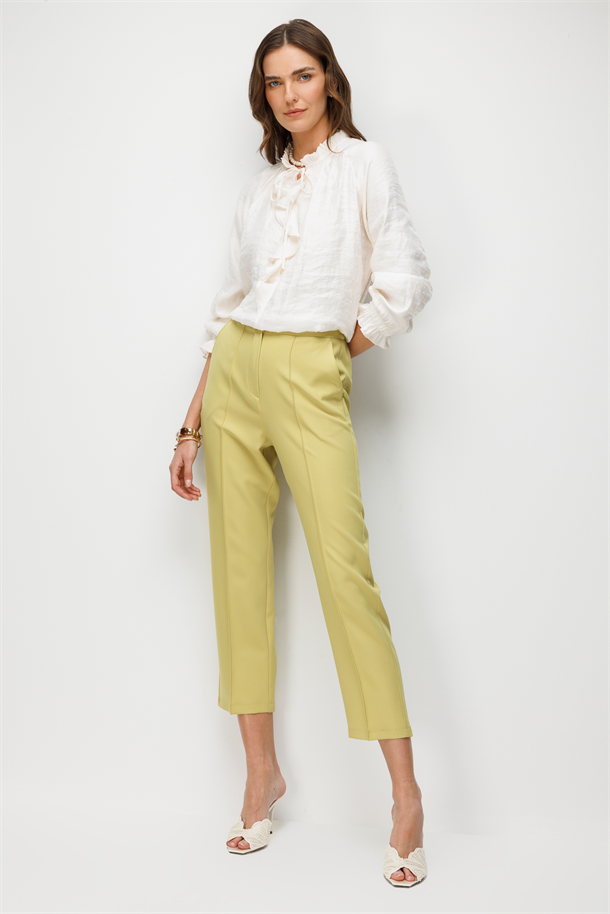 Beli Lastikli Scuba Krep Pantolon-Y.YEŞİLİ