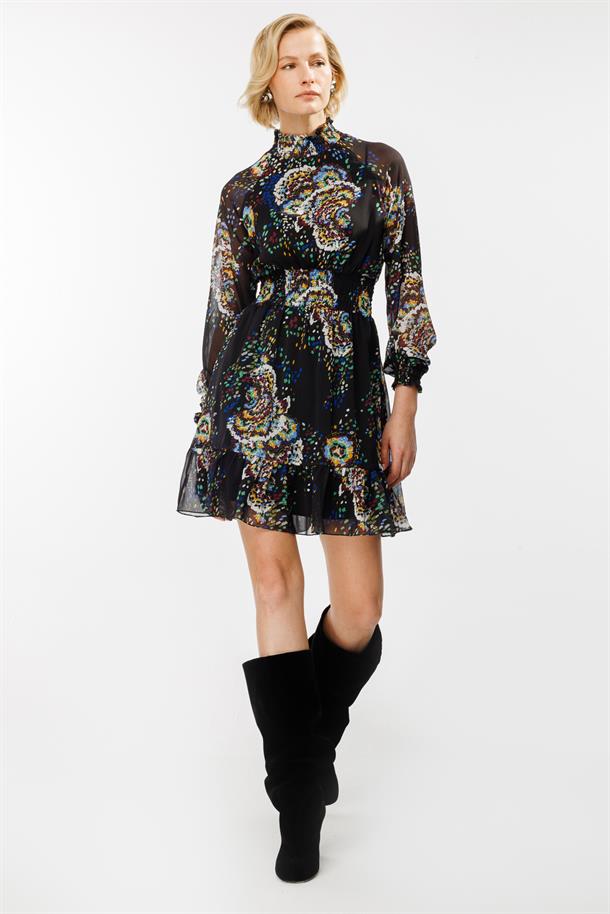 Beli Lastikli Şifon-SİYAH