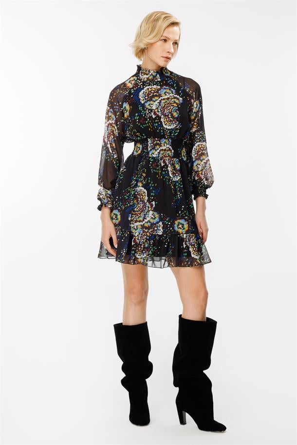 Beli Lastikli Şifon-SİYAH