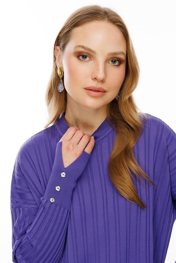 Bisiklet Yaka Triko Tunik-MÜRDÜM