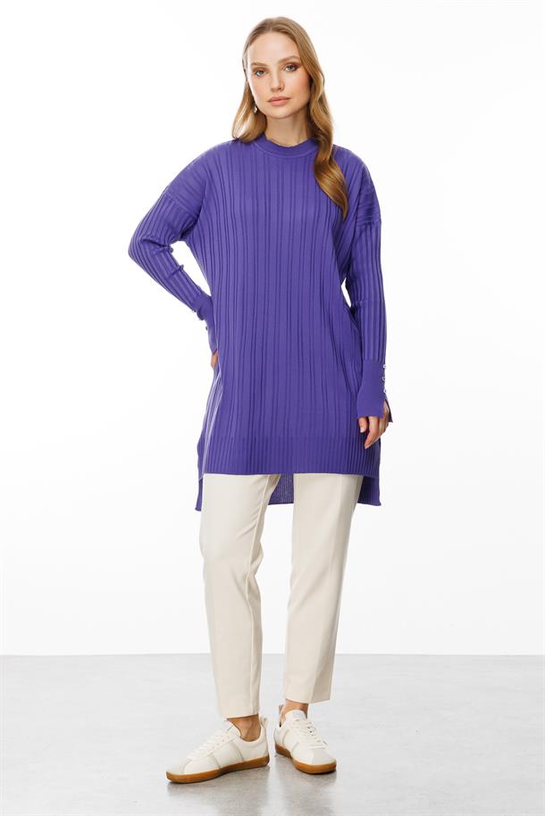 Bisiklet Yaka Triko Tunik-MÜRDÜM