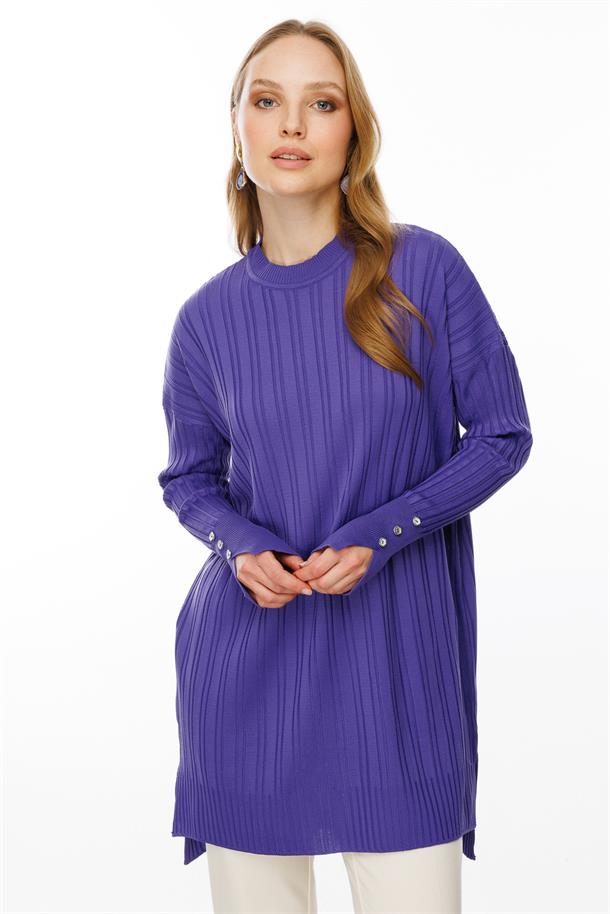 Bisiklet Yaka Triko Tunik-MÜRDÜM