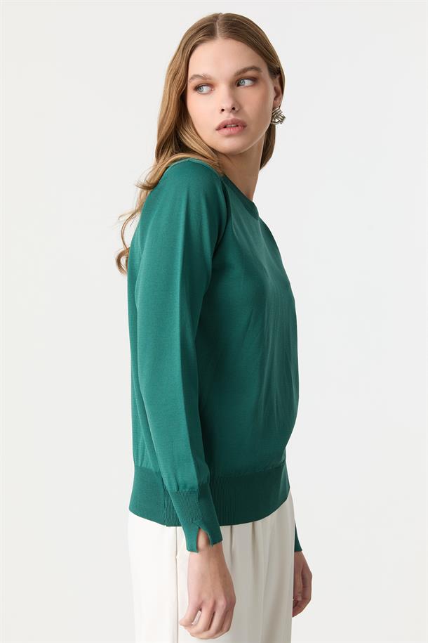 Basic Triko Kazak-ZÜMRÜT