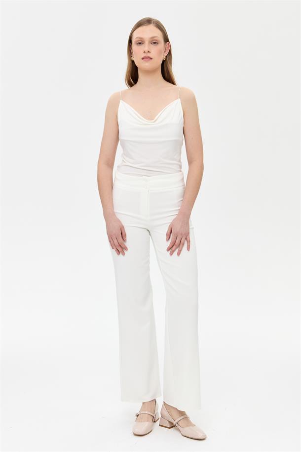 Bol Paça Klasik Pantolon-EKRU