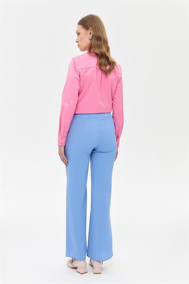 Bol Paça Klasik Pantolon-MAVİ