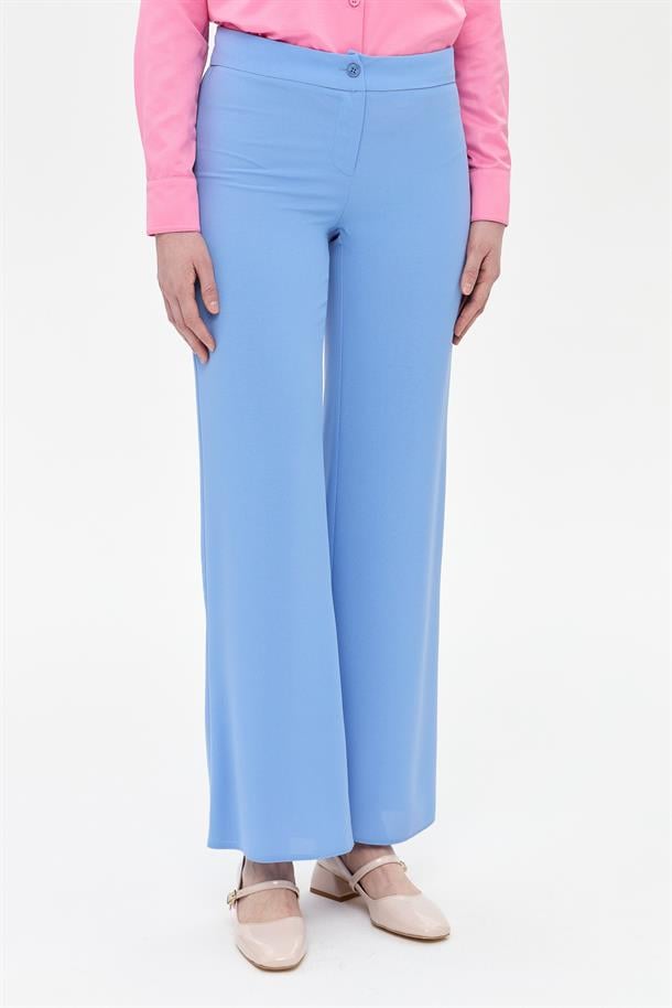 Bol Paça Klasik Pantolon-MAVİ