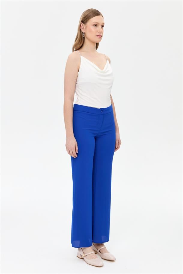 Bol Paça Klasik Pantolon-SAX