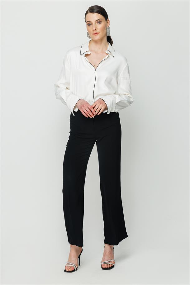 Bol Paça Klasik Pantolon-SİYAH