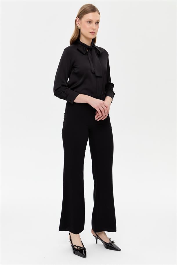 Bol Paça Klasik Pantolon-SİYAH