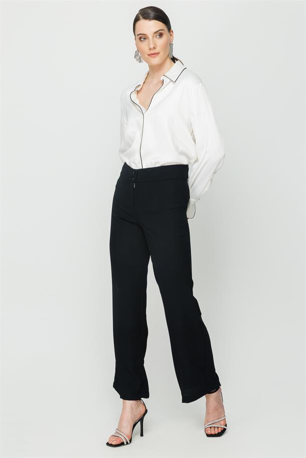 Bol Paça Klasik Pantolon-SİYAH