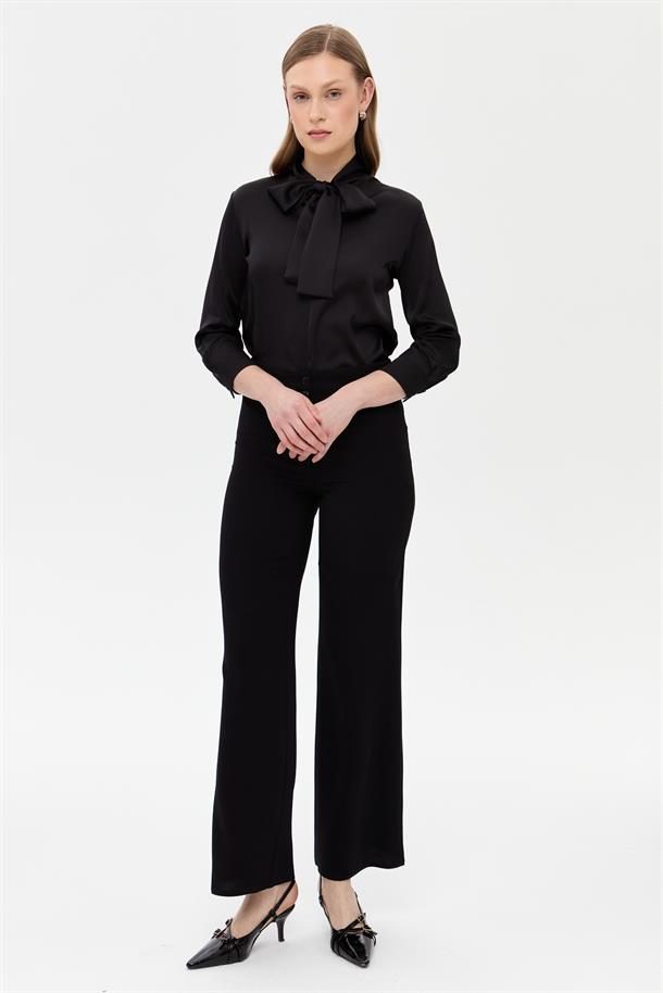 Bol Paça Klasik Pantolon-SİYAH