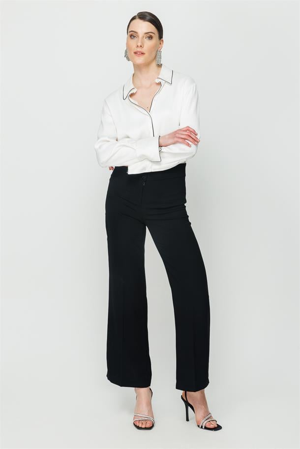 Bol Paça Klasik Pantolon-SİYAH