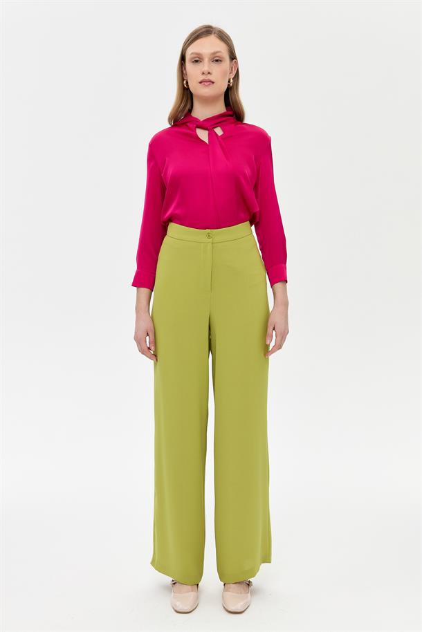 Bol Paça Krep Pantolon-Y.YEŞİLİ