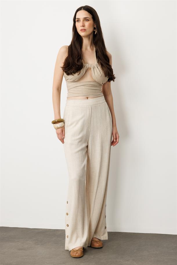 Bol Paça Viskon Pantolon-TAŞ