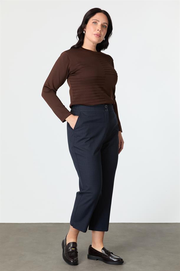 Büyük Beden Ekose Pantolon-LACI