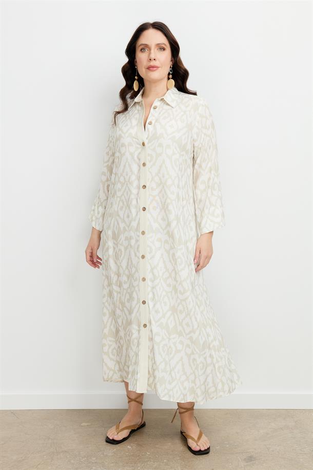 Büyük Beden Etnik Desen Elbise-VİZON