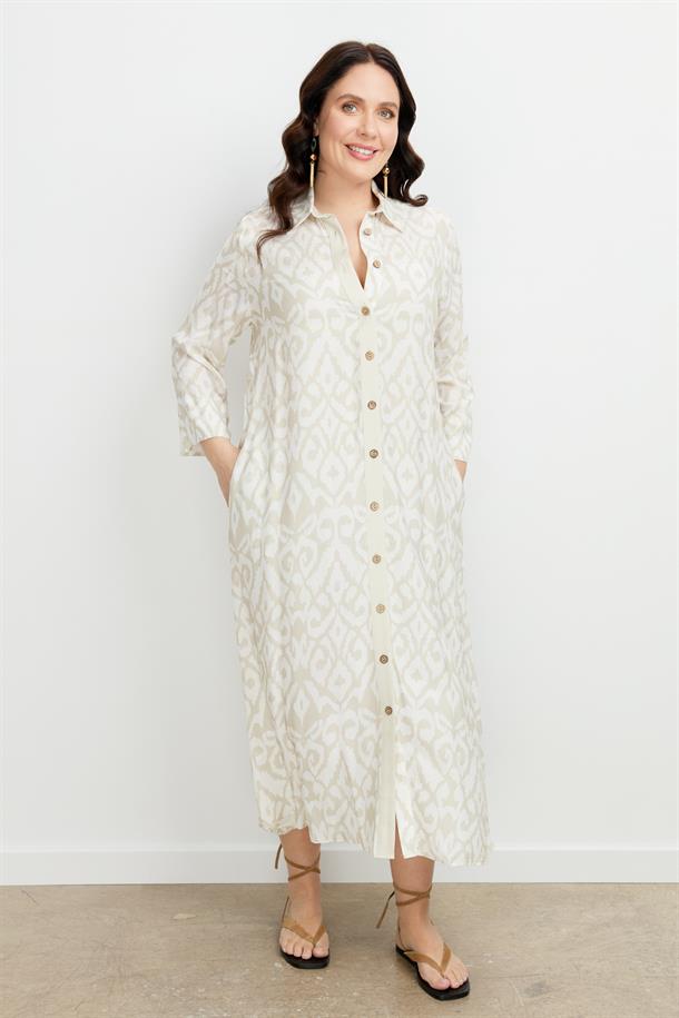 Büyük Beden Etnik Desen Elbise-VİZON