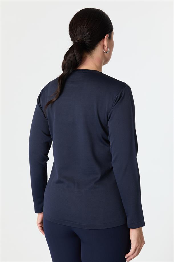 Büyük Beden Kendinden Desenli Triko Kazak-LACI