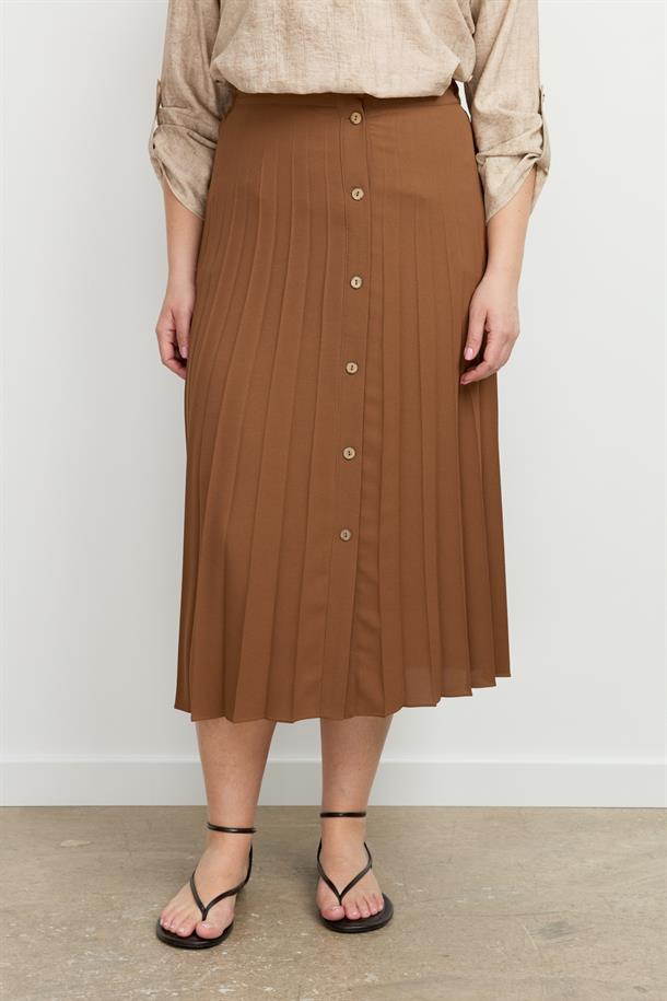 Büyük Beden Kristal Uzun Etek-A.KAHVE