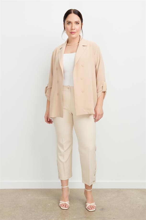 Büyük Beden Linda Ceket-VİZON