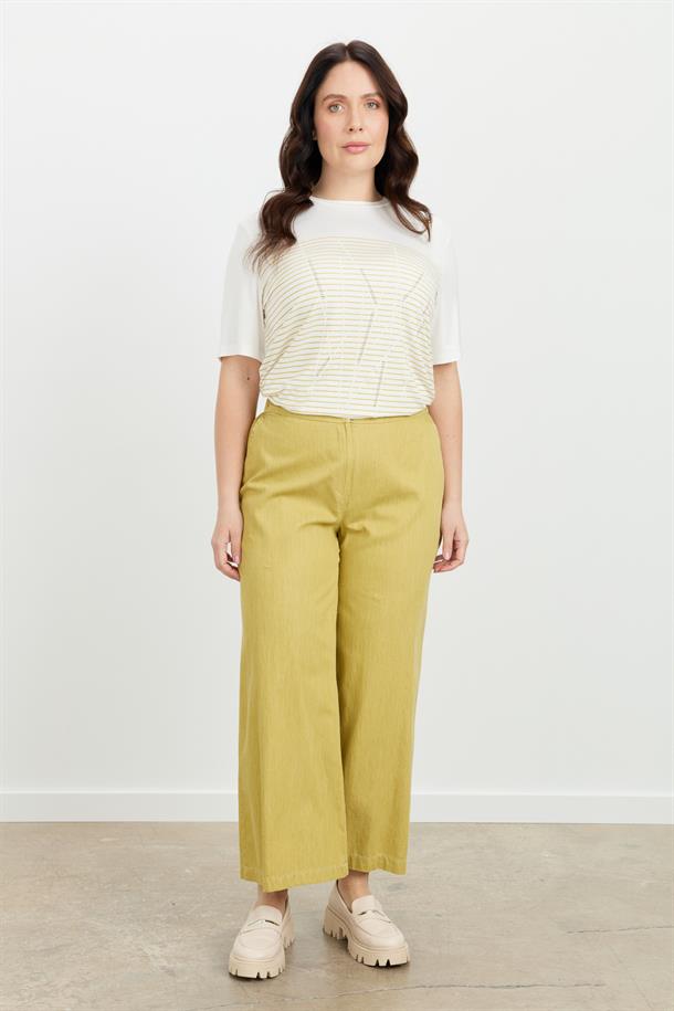 Büyük Beden Pamuklu Kot Pantolon-SARI