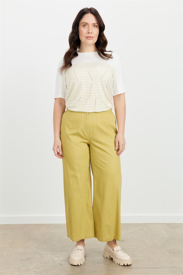 Büyük Beden Pamuklu Kot Pantolon-SARI