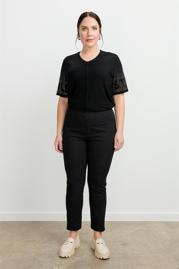 Büyük Beden Shine Pantolon-SİYAH